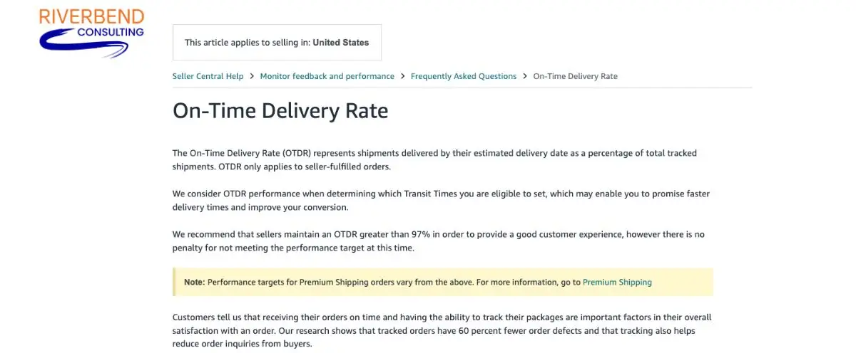 The Impact of Amazon On-Time Delivery on Seller Metrics Amazon On-Time Delivery