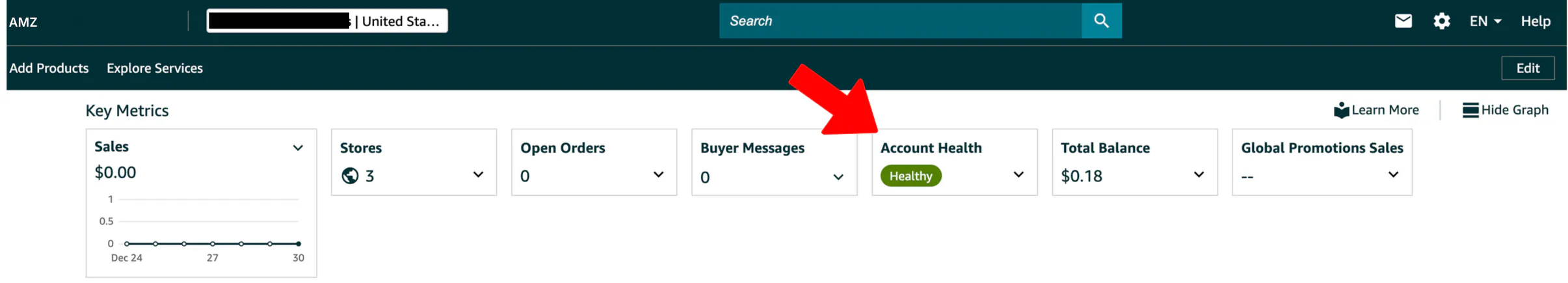 AHR seller central dashboard